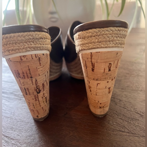 PRADA platform, heel mule clog, asper drill, cork rope leather 36.5 - Picture 6 of 11